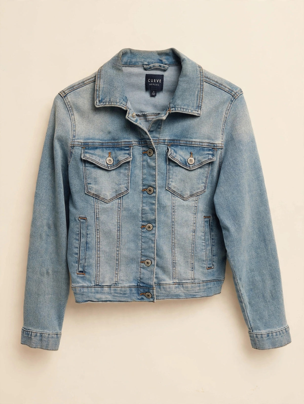 Curve Appeal light-wash denim jacket