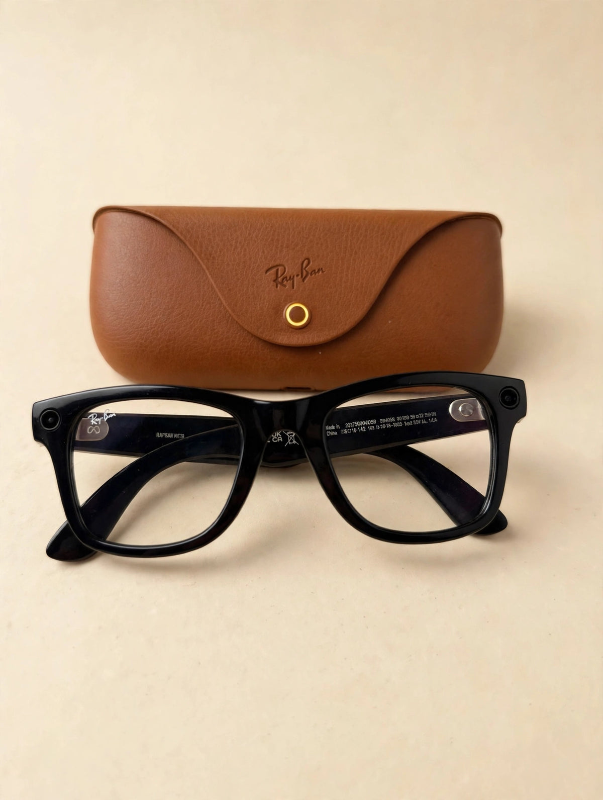 Ray-Ban Meta Wayfarer smart glasses, front view