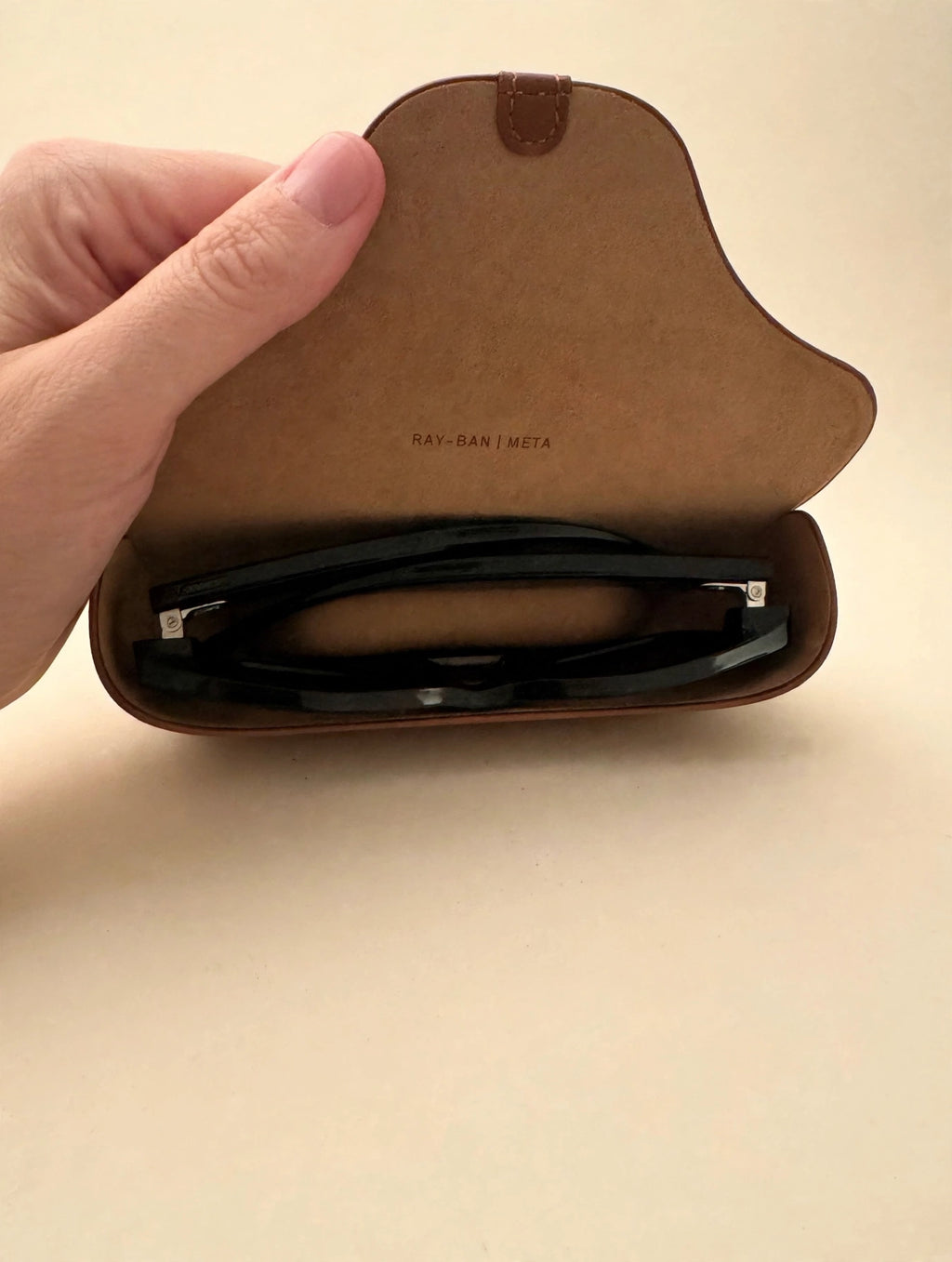 Ray-Ban Meta Wayfarer glasses in charging case