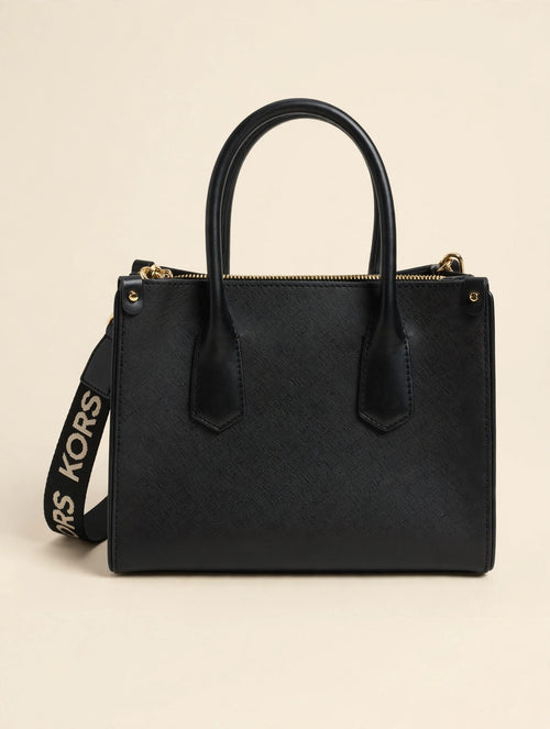 Michael Kors black satchel back